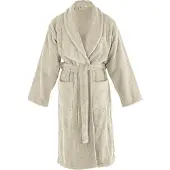 Tiseco Home Studio - Badjas DELUX - 100% katoen - 370 g/m² - badstof - unisex- riem en zakken - S/M - Zand