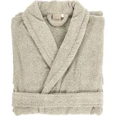Tiseco Home Studio - Badjas DELUX - 100% katoen - 370 g/m² - badstof - unisex- riem en zakken - S/M - Zand