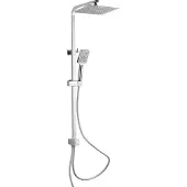 Schutte SILVER RAIN Douchesysteem - Regendouche - Met Push-Button Omsteller - Rail Van 80 Tot 120 cm Uittrekbaar - Chroom
