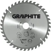 Graphite cirkelzaagblad voor hout 160mm asgat 30mm tanden 18 dikte 2,8 vulringen 16/20/25 tct
