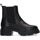 Manfield Zwarte leren chelsea boots | Maat 39