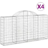 vidaXL Schanskorven 4 st gewelfd 200x30x100/120 cm ijzer