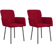vidaXL Eetkamerstoelen 2 st fluweel wijnrood