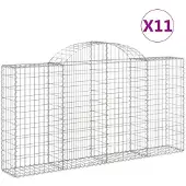 vidaXL Schanskorven 11 st gewelfd 200x30x100/120 cm ijzer