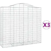 vidaXL Schanskorven 3 st gewelfd 200x50x180/200 cm ijzer