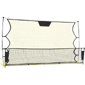 vidaXL Voetbal reboundnet 183x85x120 cm polyester zwart en geel