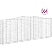 vidaXL Schanskorven 4 st gewelfd 400x30x140/160 cm ijzer