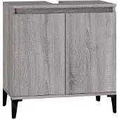 vidaXL Wastafelkast 58x33x60 cm bewerkt hout grijs sonoma eikenkleurig