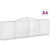 vidaXL Schanskorven 4 st gewelfd 400x30x120/140 cm ijzer