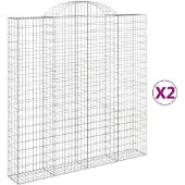 vidaXL Schanskorven 2 st gewelfd 200x30x200/220 cm ijzer