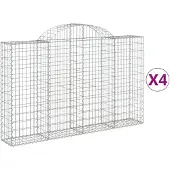 vidaXL Schanskorven 4 st gewelfd 200x30x120/140 cm ijzer