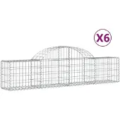 vidaXL Schanskorven 6 st gewelfd 200x30x40/60 cm gegalvaniseerd ijzer