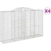 vidaXL Schanskorven 4 st gewelfd 300x50x180/200 cm ijzer