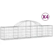 vidaXL Schanskorven 4 st gewelfd 200x30x40/60 cm ijzer