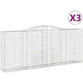 vidaXL Schanskorven 3 st gewelfd 400x50x160/180 cm ijzer