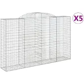 vidaXL Schanskorven 5 st gewelfd 300x50x180/200 cm ijzer