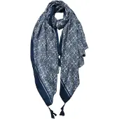 Juleeze Sjaal Dames Print 90x180 cm Blauw Beige Synthetisch