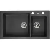 Reginox Amsterdam 25 spoelbak 86x50cm Black Silvery R31087