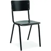 Workliving School Eetkamerstoel - Houten Design Zwart