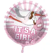 Folat Heliumballon It's a Girl Ooievaar 45cm | per stuk