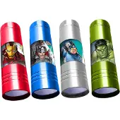 No name Avengers LED zaklampen - Assortiment 4 stuks - Groen, Blauw, Rood & Zilver (Hulk, Ironman, Thor, Captain America)