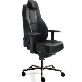Workliving Delta-5 Leer - Ergonomische 24-uurs Bureaustoel