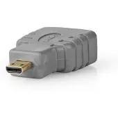 Nedis , Micro-HDMI-adapter, mannelijke connector naar vrouwelijke HDMI-aansluiting, model BVP130, grijs