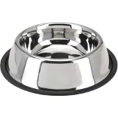 Tom Dogs Collection hondenvoer- en drinkbak Ema 25 x 5,5 cm RVS zilver/zwart