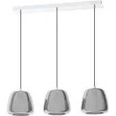 Eglo 39667 Albarino Hanglamp Staal Chroom/Gestoomd Glas - 3 x E27