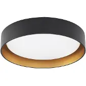 LINDBY LED-plafondlamp Gracjan, dimbaar, zwart, Woon-/ Eetkamer, Kunststof, Modern, LED plafondlamp