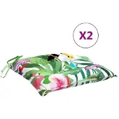 vidaXL Stoelkussens 2 st 40x40x7 cm stof meerkleurig