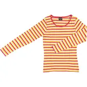 Apollo - Party T-shirt dames lange mouwen - Strepen - Rood/Wit/Geel - Maat M - Carnaval - Carnavalskleding dames - Oeteldonk - Carnavalskleding