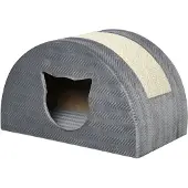 PawHut Paws Kattengrot met krabplank kattenbed krabhuis kattenverblijf kattengrot sisal