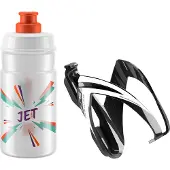 Elite CEO Bottle Cage + Jet Bottle Kit Black Glossy/Clear Orange 350 ml Fietsbidon