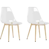 vidaXL Eetkamerstoelen 2 st PET transparant