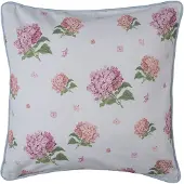 Clayre & Eef Kussenhoes 40x40 cm Blauw Roze Katoen Hortensia Sierkussen Blauw Sierkussen