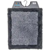 Wicotex - Bidetmat - WC mat - Toiletmat Grijs met Zwarte rand - Antislip onderkant - Afmeting 50x60cm