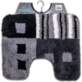 Wicotex -Toiletmat modern Grijs - Antislip onderkant - WC mat met uitsparing - Afmeting 50x60cm