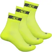 Gripgrab - Classic Regular Cut 3PACK Zomer Fietssokken Coolmax Wielersport Sokken - Geel Hi-Vis - Unisex - Maat S (38-41)