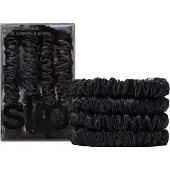 Slip Accessoires Hair Care Basic Skinny Hair Scrunchies Black 4 Stk.