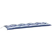 vidaXL Tuinbankkussen 150x50x7cm stof gestreept wit en blauw