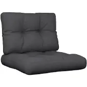 vidaXL Palletkussens 2 st stof zwart