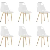 vidaXL Eetkamerstoelen 6 st PET transparant