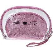 Juleeze Toilettas Dames Set van 2 24x15 / 19x12 cm Roze Polyurethaan