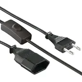 Kopp Euro verlengsnoer met schakelaar - 2x0,75mm² - 3m - Zwart