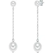 Valero Pearls Oorbellen zilver / parelwit