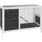 vidaXL Konijnenhok 103x44x69,5 cm massief grenenhout grijs