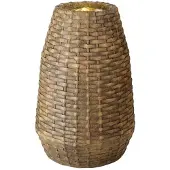 Lumineo LED Fontein Wicker 35x50cm Buiten Bruin bruin Wicker Tuinbeeld