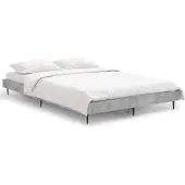 vidaXL Bedframe bewerkt hout betongrijs 120x190 cm