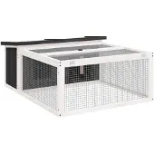 vidaXL Konijnenhok 117,5x97x47,5 cm massief grenenhout grijs